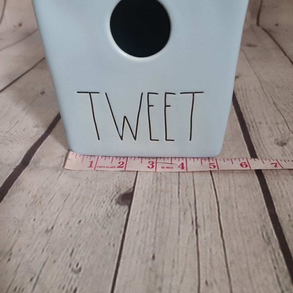 Rae Dunn Light Blue Ceramic "TWEET" Birdhouse - Picture 5 of 13